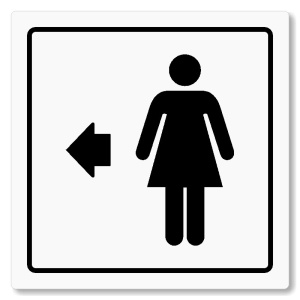 WC ženy vlevo, 100x100mm, bílá, Arizona